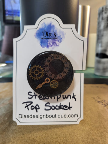 Steampunk gears phone grip