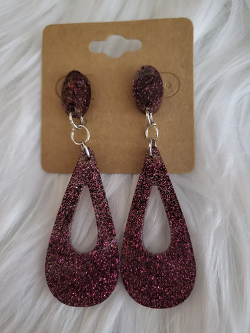 Tear Drop Earrings - Wine