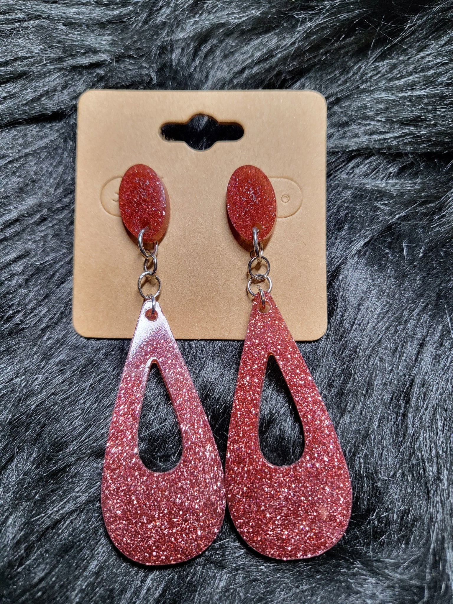 Tear Drop Earrings - Red