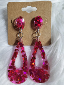 Tear Drop Earrings - Pink