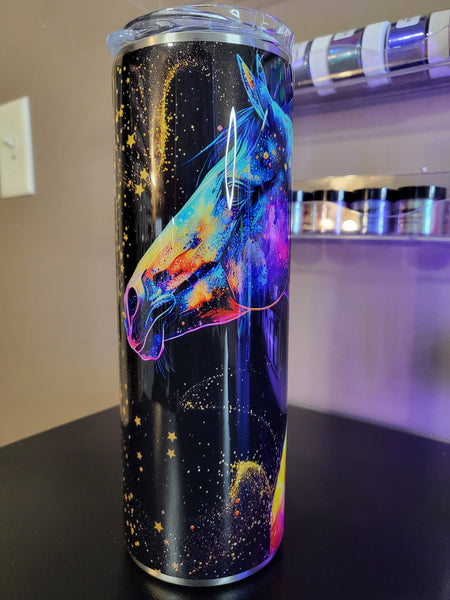 20oz Neon Horse Tumbler