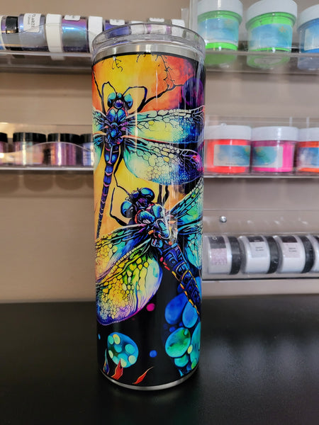 20oz Neon Dragonfly Tumbler