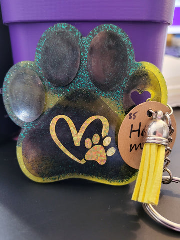 Paw Keychain Green/yellow