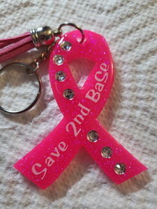 Breast Cancer Awareness Ribbon Keychain