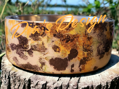 64oz Sunflower/Cow print Dog Bowl