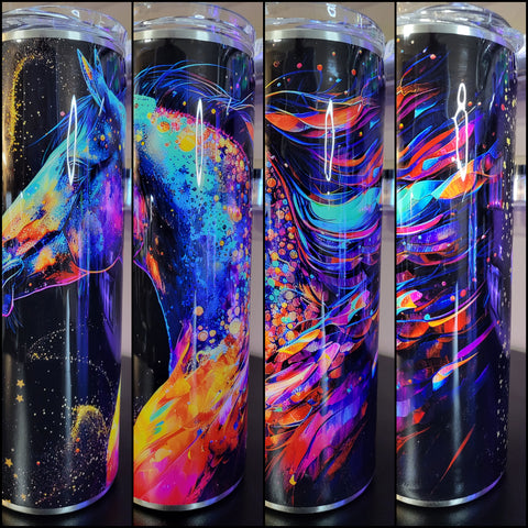 20oz Neon Horse Tumbler